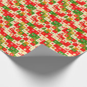 Kerst feestelijk patroon cadeaupapier (Hoek)