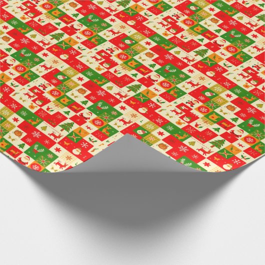 Kerst feestelijk patroon cadeaupapier (Hoek)