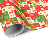 Kerst feestelijk patroon cadeaupapier (Rol Hoek)