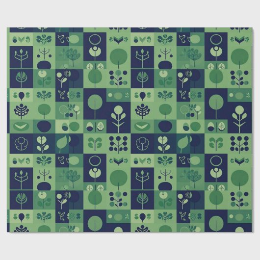 Kerst feestelijk patroon cadeaupapier (Vlak)