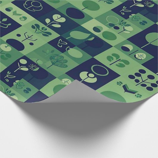 Kerst feestelijk patroon cadeaupapier (Hoek)