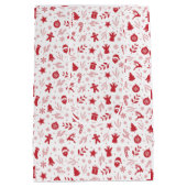 Kerst feestelijk patroon elegant medium cadeauzakje (Achterkant)