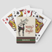 Kerst Feestelijke aangepaste naam Rendier Inspiriv Pokerkaarten (Achterkant)