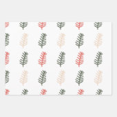 Kerst Feestelijke Bloemen en Lichten Set van 3 Inpakpapier Vel (Voorkant 2)