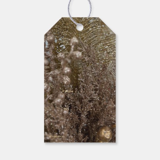 Kerst Feestelijke Elegant Goud Zilver Cadeau Label Cadeaulabel (Achterkant)