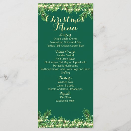 Kerst Feestelijke feestdag diner of evenement Menu (Voorkant)