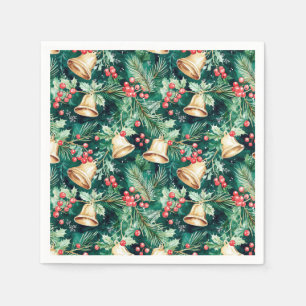 Kerst Feestelijke klokken en Holly Servet