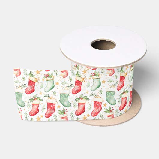 Kerst feestelijke kousen satijnen lint (Spoel)