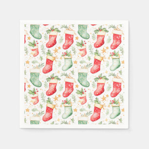 Kerst feestelijke kousen servet