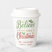 Kerst Feestelijke Moderne Partij Rode Typografie Papieren Bekers (Voorkant)