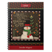 Kerst Feestelijke Mop Kerstman Naam Vakantie Notitieboek (Voorkant)