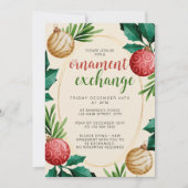 Kerst Feestelijke Ornament Exchange Party Kaart (Voorkant)