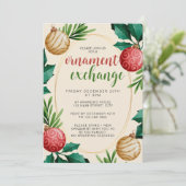 Kerst Feestelijke Ornament Exchange Party Kaart (Staand voorkant)
