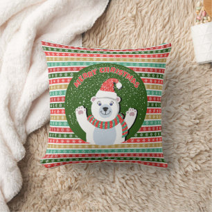 Kerst Feestelijke patronen met Teddy Bear Kussen