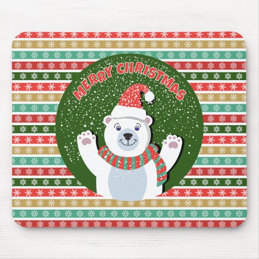 Kerst Feestelijke patronen met Teddy Bear Muismat (Voorkant)