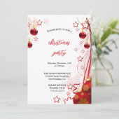 Kerst Feestelijke rode en witte winter Kaart (Staand voorkant)