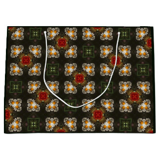 Kerst feestelijke rode kruis abstracte madeliefjes groot cadeauzakje