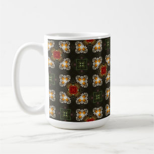 Kerst feestelijke rode kruis abstracte madeliefjes koffiemok