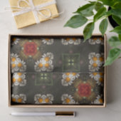 Kerst feestelijke rode kruis abstracte madeliefjes tissuepapier (Geschenk)