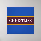 Kerst Feestelijke Royal Blue Paarse Red Stripes Canvas Afdruk (Voorkant)