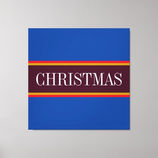 Kerst Feestelijke Royal Blue Paarse Red Stripes Canvas Afdruk (Voorkant)