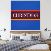 Kerst Feestelijke Royal Blue Paarse Red Stripes Canvas Afdruk (Insitu (Slaapkamer))