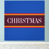 Kerst Feestelijke Royal Blue Paarse Red Stripes Canvas Afdruk (Insitu (Houten vloer))