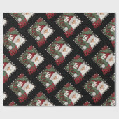 Kerst Feestelijke Schattigee Santa Ho Ho Ho Inspir Cadeaupapier (Vlak)