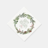 Kerst / Feestelijke servetten | Immergroene krans (Hoek)
