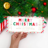 Kerst Feestelijke Streep Cadeaubon Kaart