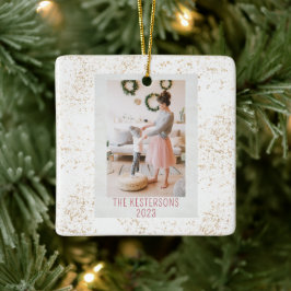 Kerst Feestelijke Tijger Foto Keramisch Ornament