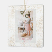 Kerst Feestelijke Tijger Foto Keramisch Ornament (Links)