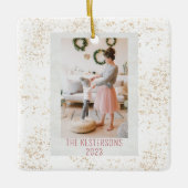 Kerst Feestelijke Tijger Foto Keramisch Ornament (Voorkant)