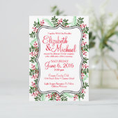 Kerst-, feestelijke trouwuitnodiging kaart (Staand voorkant)