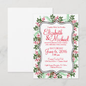 Kerst-, feestelijke trouwuitnodiging kaart (Voorkant / Achterkant)