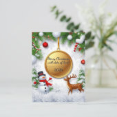 Kerst Feestelijke Vakantiescène Briefkaart (Staand voorkant)