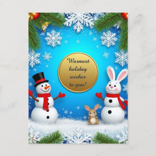 Kerst Feestelijke Vakantiescène Feestdagenkaart (Voorkant)