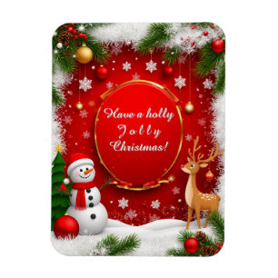 Kerst Feestelijke Vakantiescène Magneet