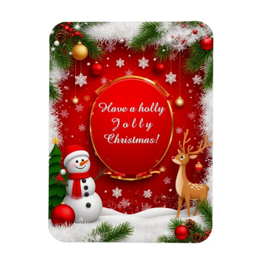 Kerst Feestelijke Vakantiescène Magneet (Verticaal)