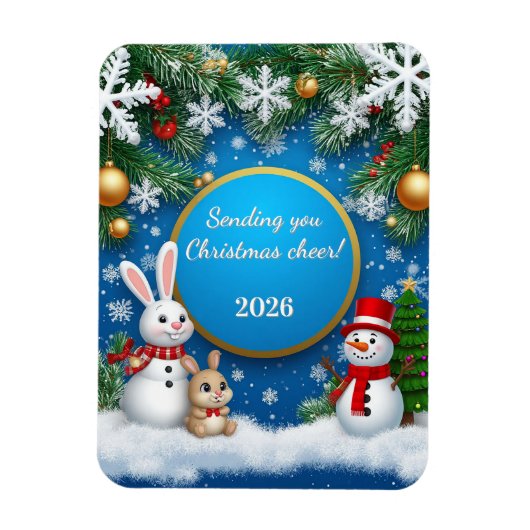 Kerst Feestelijke Vakantiescène Magneet (Verticaal)