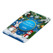 Kerst Feestelijke Vakantiescène Magneet (Linkerzijde)