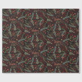 Kerst Feestelijke warme wensen Floral Inspirivity Cadeaupapier (Vlak)