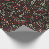 Kerst Feestelijke warme wensen Floral Inspirivity Cadeaupapier (Hoek)