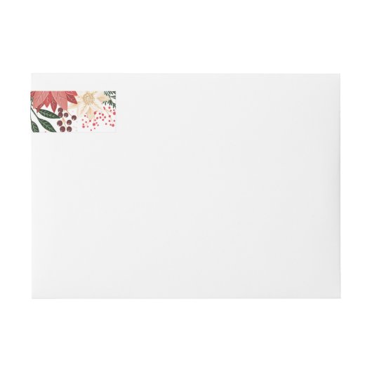 Kerst Feestelijke Waterverf Flora Envelope Seal (Voorkant)