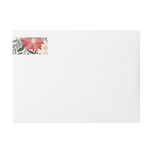 Kerst Feestelijke Waterverf Flora Retouradres (Voorkant)