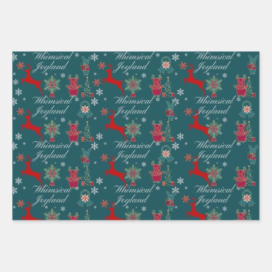 Kerst feestelijke Wrapping Paper FlatSheetSet van  (Voorkant 2)