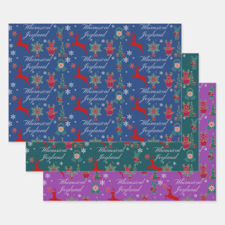 Kerst feestelijke Wrapping Paper FlatSheetSet van 