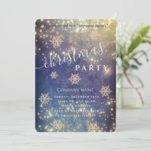 Kerst-feestfeest in de mousserende luxe kaart (Staand voorkant)