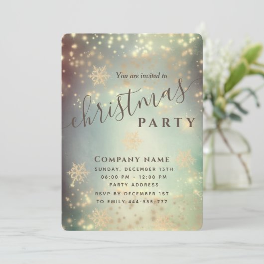 Kerst-feestfeest in de mousserende luxe kaart (Staand voorkant)