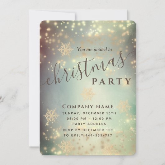 Kerst-feestfeest in de mousserende luxe kaart (Voorkant)